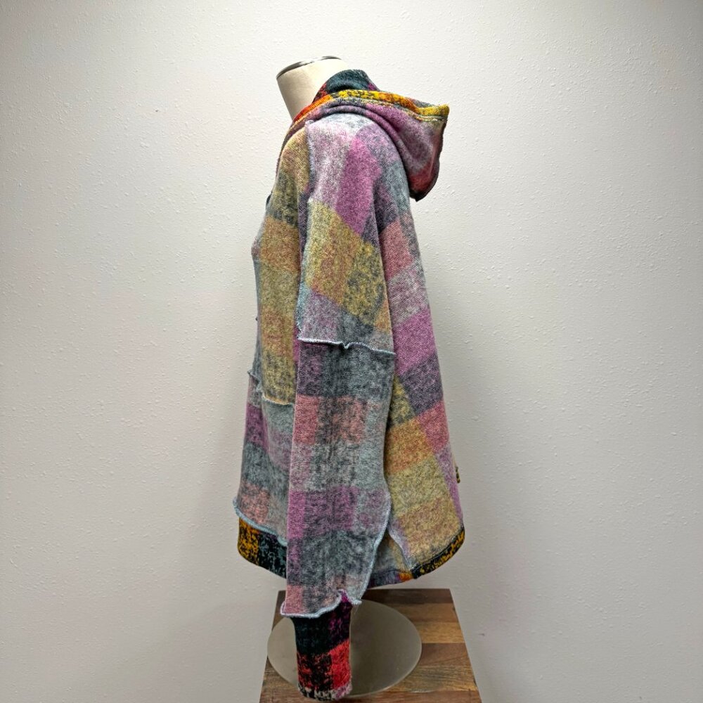 Bibi Brushed Plaid Buttoned Pullover Oversized Ho… - image 7